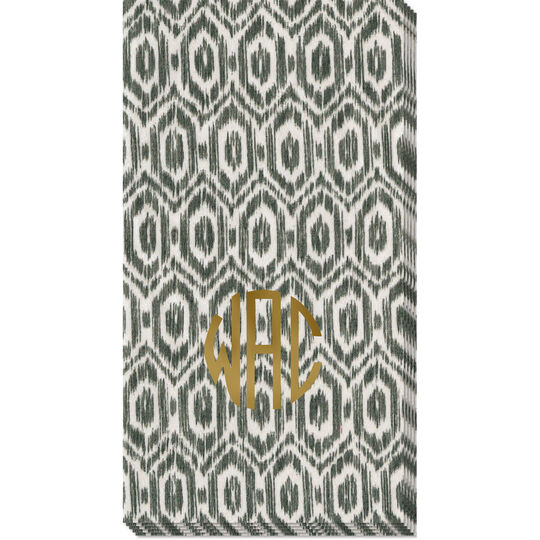 Black Amala Ikat Caspari Guest Towels
